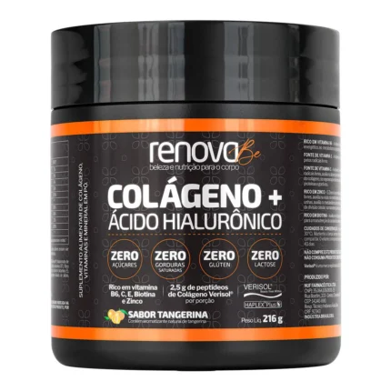 Colágeno + Ácido Hialurônico Renova Be Sabor Tangerina 216g